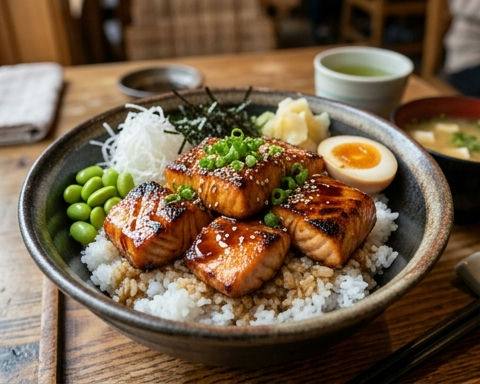 Salmon Teriyaki Donburi