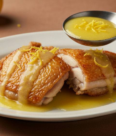 Pan-fried Chicken with Lemon Sauce