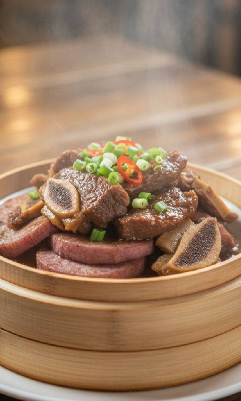 Steamed Beef Short Ribs with Taro