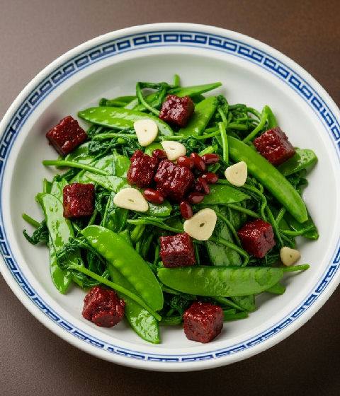 Stir-fried Snow Pea Shoots with Garlic and Fermented Bean Curd
