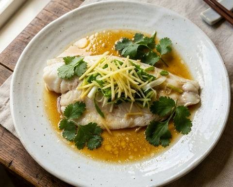 Spring Fish Fillet with Ginger and Scallion Oil