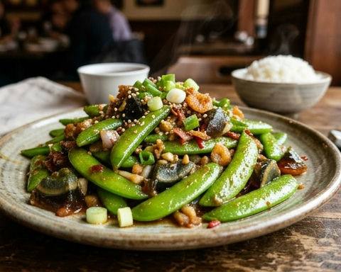 Honey-glazed Tofu Skin with Egg and XO Sauce Stir-fry