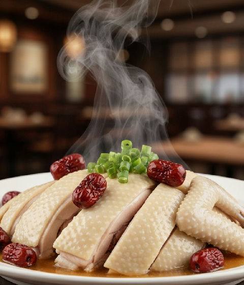 Steamed Chicken with Gastrodia Elata and Red Dates