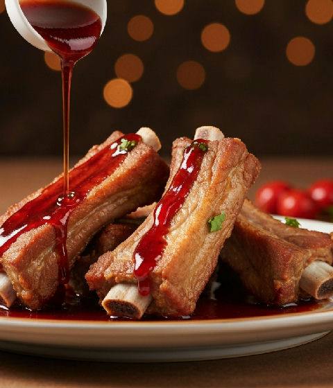 Pork Ribs with Hawthorn Berry Sauce