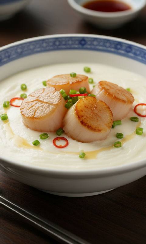 Steamed Scallop and Egg White with Milk