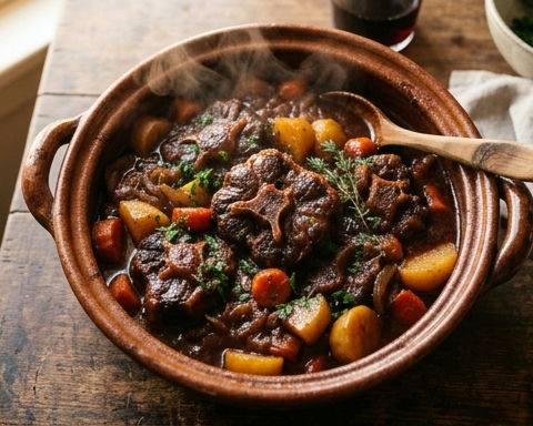 Red Wine Braised Oxtail Casserole