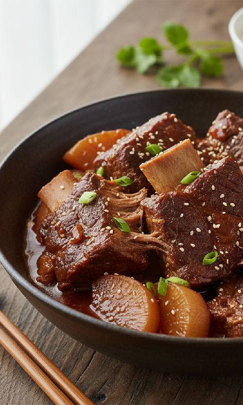 Braised Beef Ribs with Radish and Chu Hou Paste