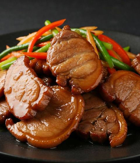 Stir-fried Pork Jowl with Honey Glaze