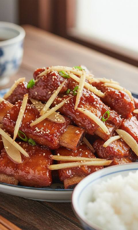 Kyoto Sweet and Sour Pork Ribs with Pickled Ginger