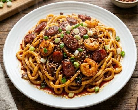 Spicy Chili Oil Stir-Fried Pasta