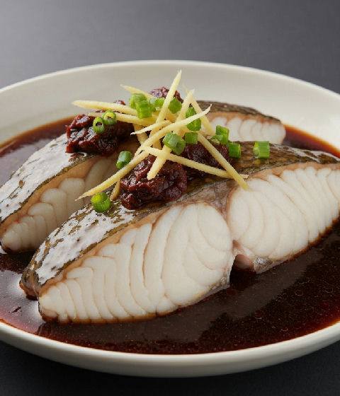 Steamed Grouper with Preserved Plum Sauce