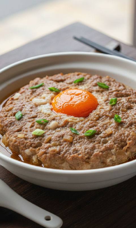 Steamed Pork Patty with Salted Egg Yolk