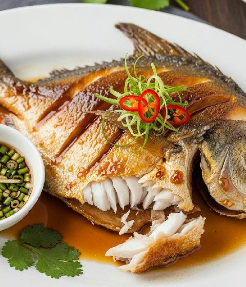 Pan-fried Pomfret with Soy Sauce