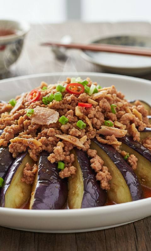 Steamed Eggplant with Minced Pork and Salted Fish