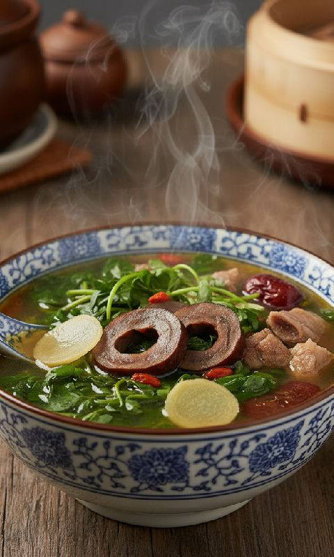 Watercress and Dried Duck Gizzard Soup