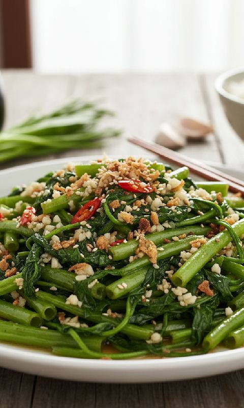 Stir-fried Water Spinach with Garlic