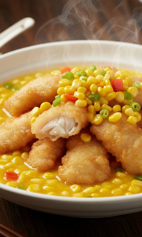 Fish Fillet with Corn Sauce