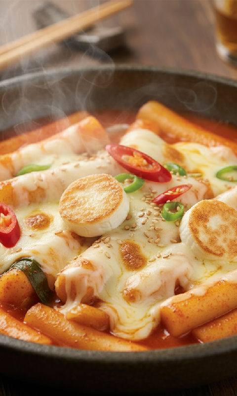 Spicy Stir-fried Cheese Tteokbokki