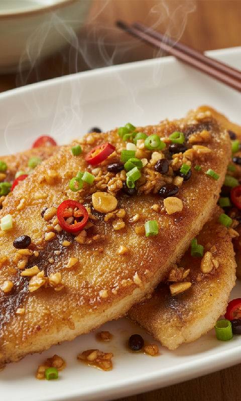 Pan-fried Flounder Fillet with Garlic and Soy Sauce
