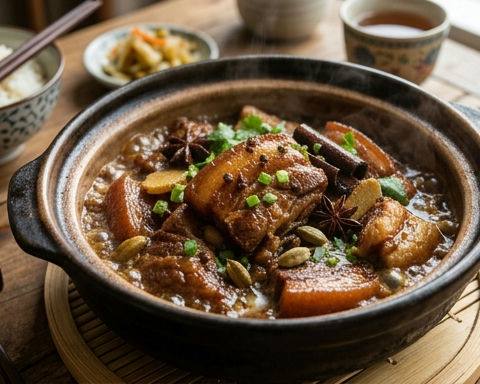 Cardamom Pork Belly and Jowl Clay Pot