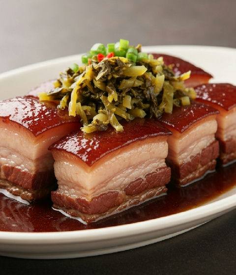 Mui Choy Kau Yuk (Double-Cooked Pork Belly with Preserved Mustard Greens)