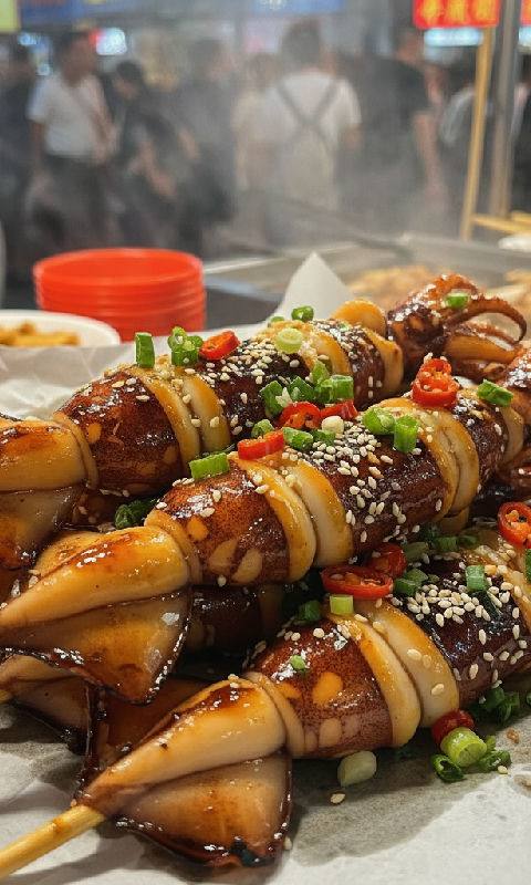 Squid/Cuttlefish Skewers (Hong Kong Street Style)