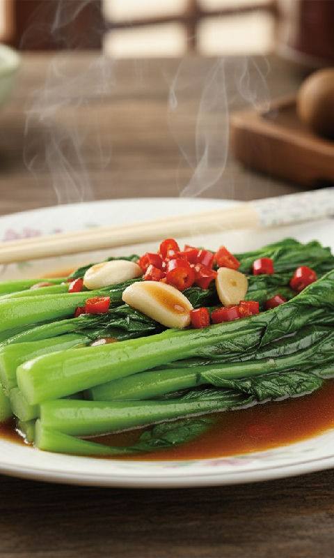Blanched Choy Sum with Oyster Sauce