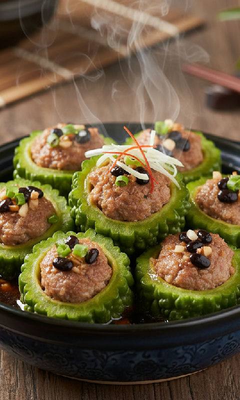 Steamed Bitter Melon with Fermented Black Beans and Pork Ribs