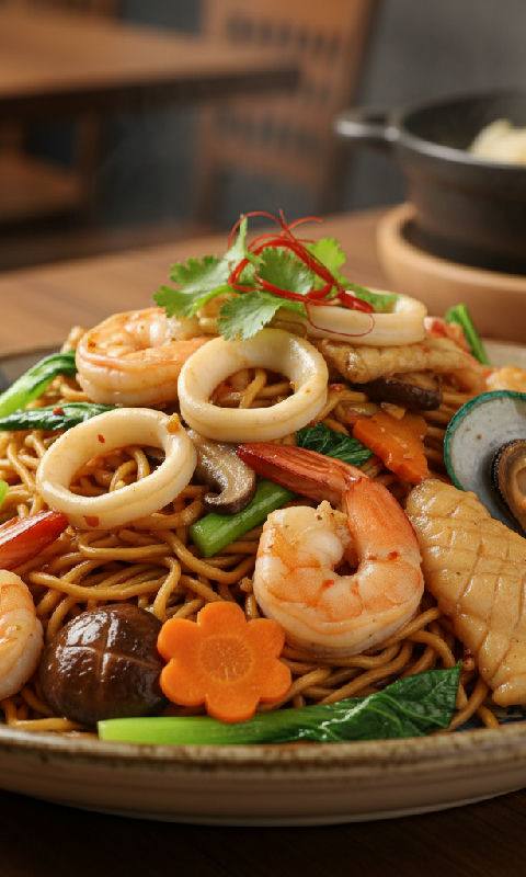 Seafood Stir-fried Yee Mee