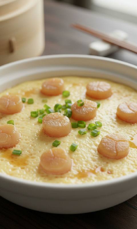 Steamed Egg with Dried Scallops