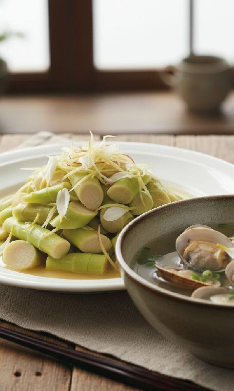Ginger Flower Steamed Bamboo Shoots and Fresh Clam Soup