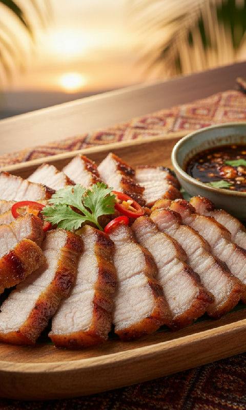 Thai Grilled Pork Jowl (Kao Moo Yang)