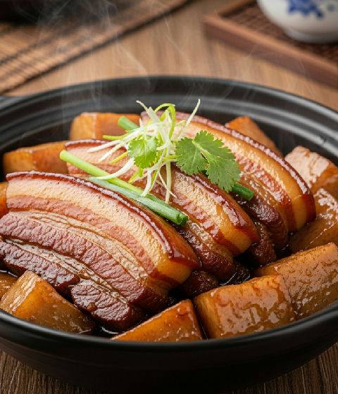 Braised Pork Belly with Taro