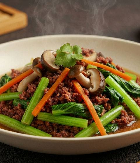Stir-fried Mixed Vegetables with Fermented Red Bean Curd