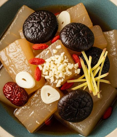 Braised Winter Melon with Dried Shiitake Mushrooms and Goji Berries