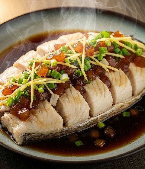 Steamed Fish Belly with Preserved Radish