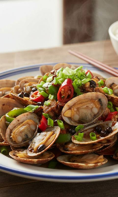Stir-fried Clams with Black Bean Sauce
