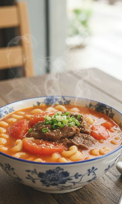 Tomato Beef Macaroni Soup