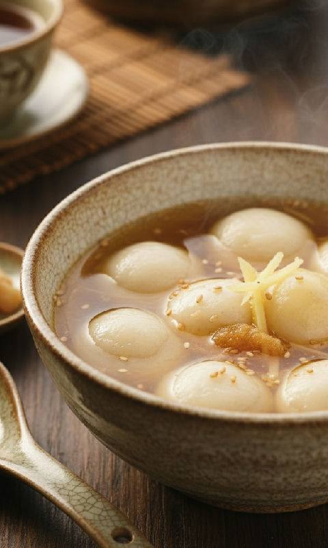 Glutinous Rice Balls in Sweet Ginger Soup